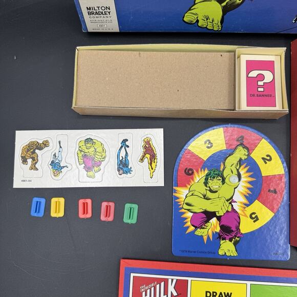 New Open Box Vintage 1978 Incredible Hulk Game Fantastic Four 100% Complete MB - Picture 3 of 9